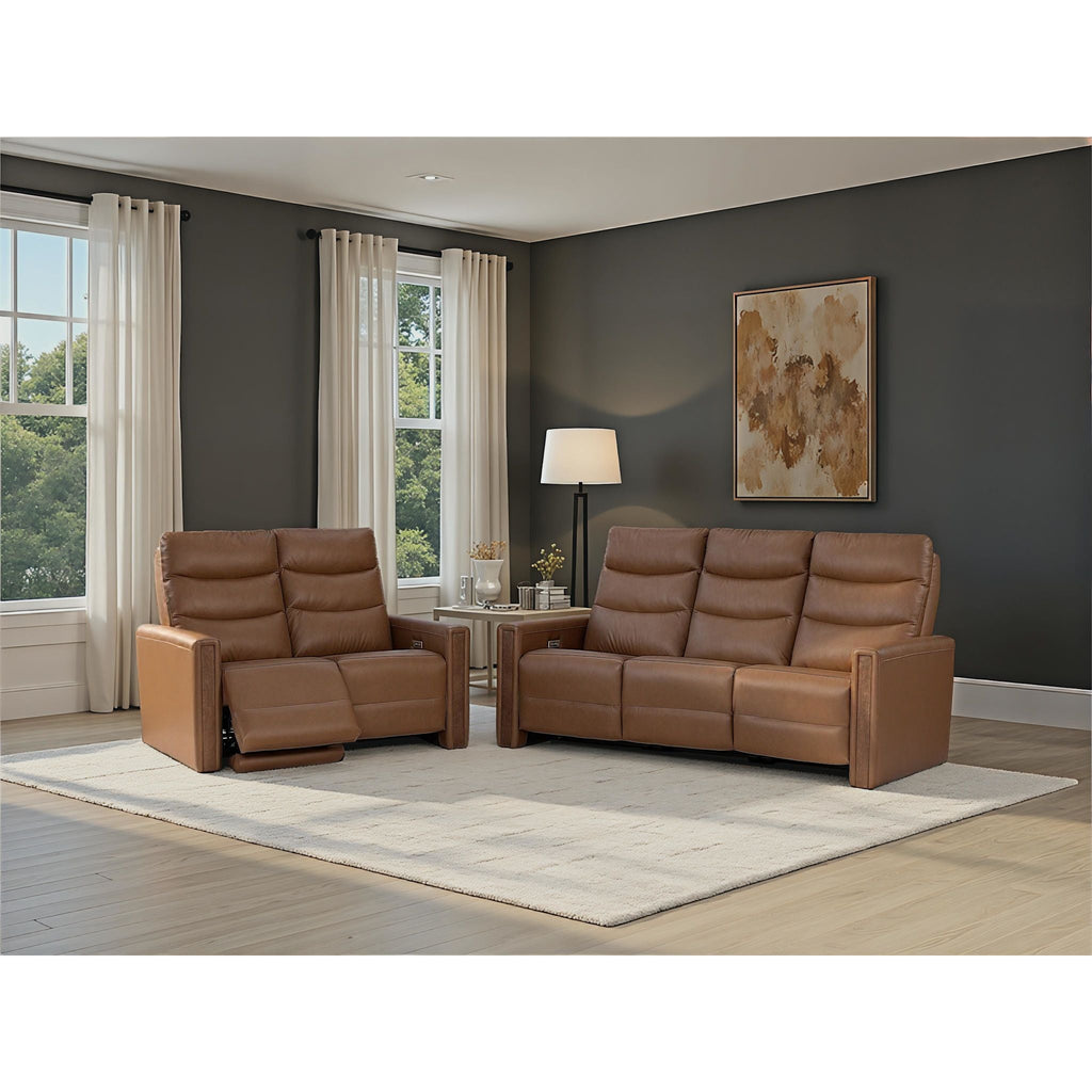 Valmont Power Reclining Sofa With Power Headrest - Verona Russet
