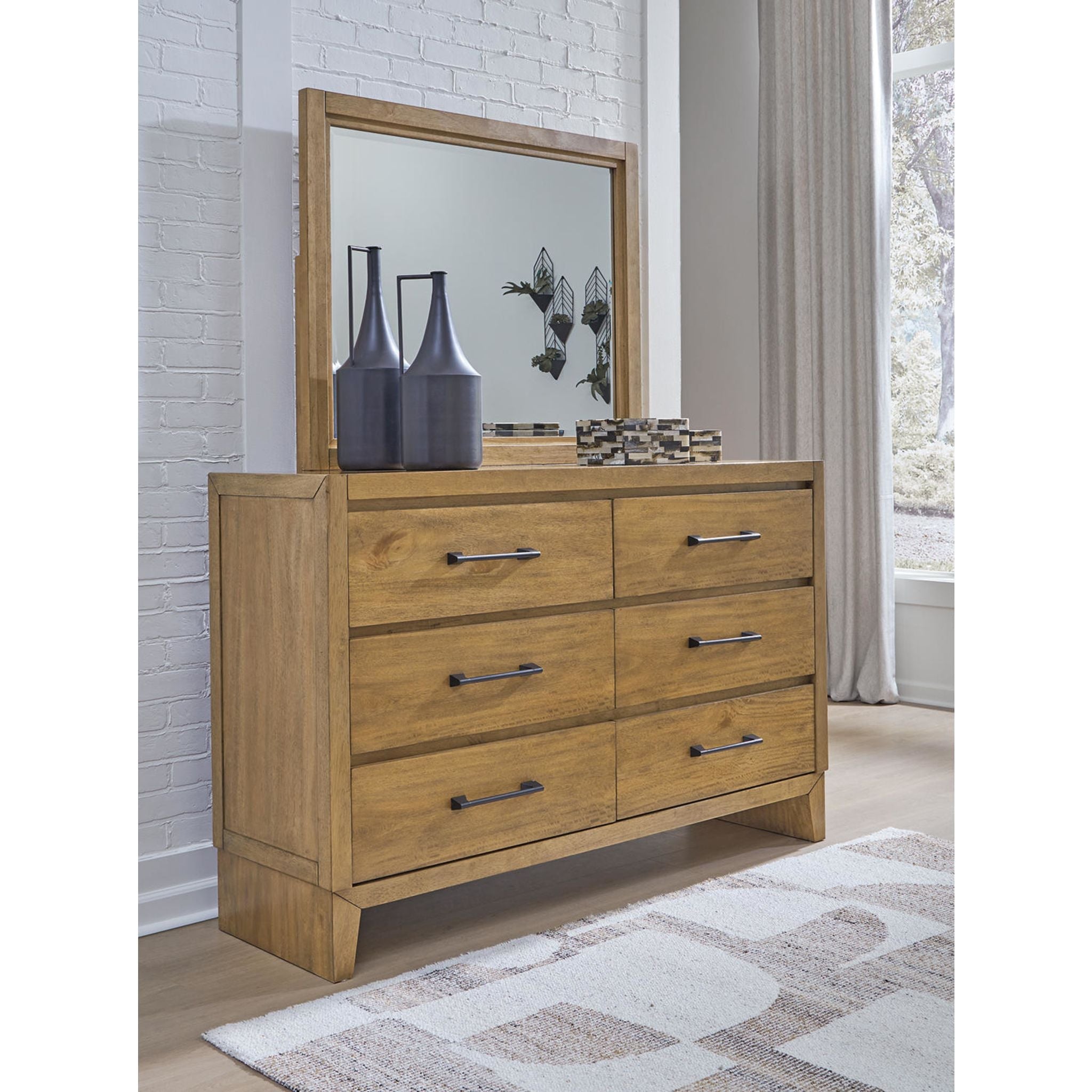 Sherbana Dresser and Mirror - Light Brown