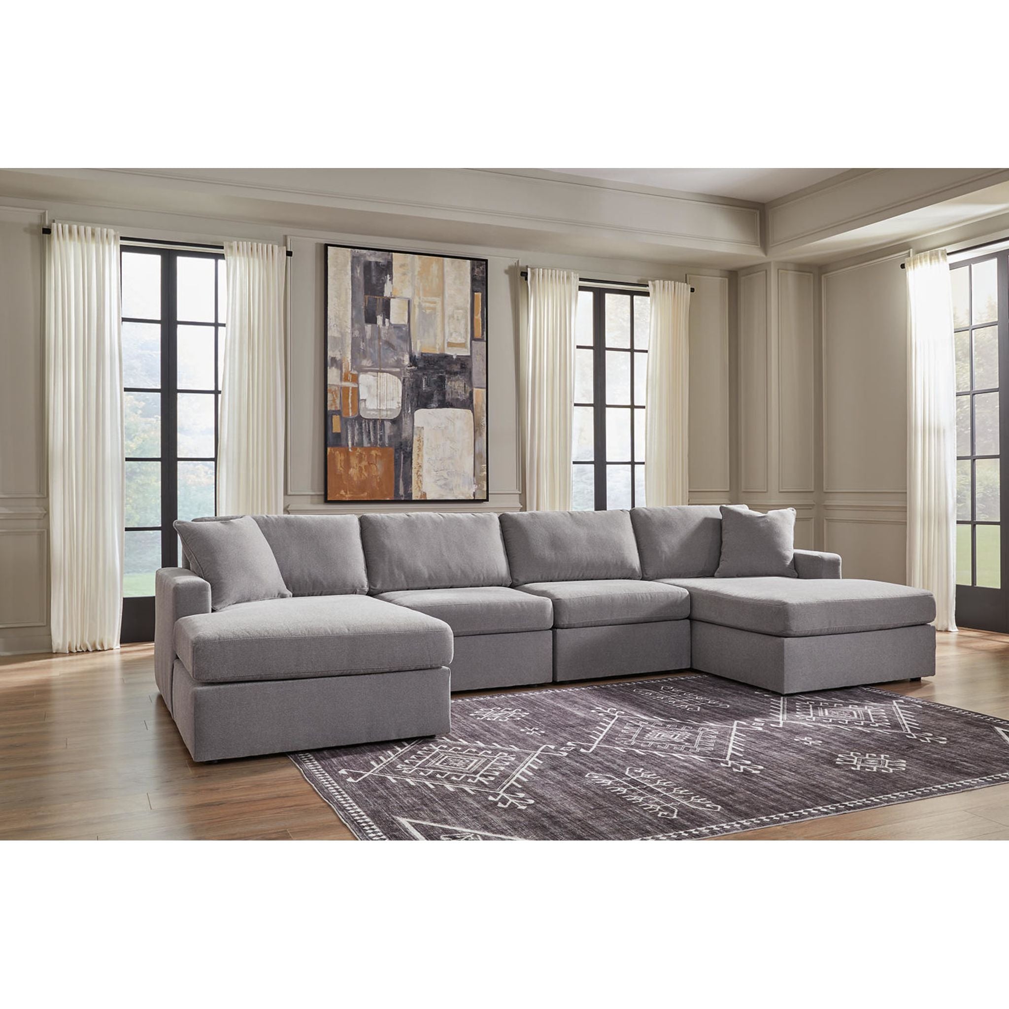 Modmax 4 Piece Modular Sectional with Double Chaise
