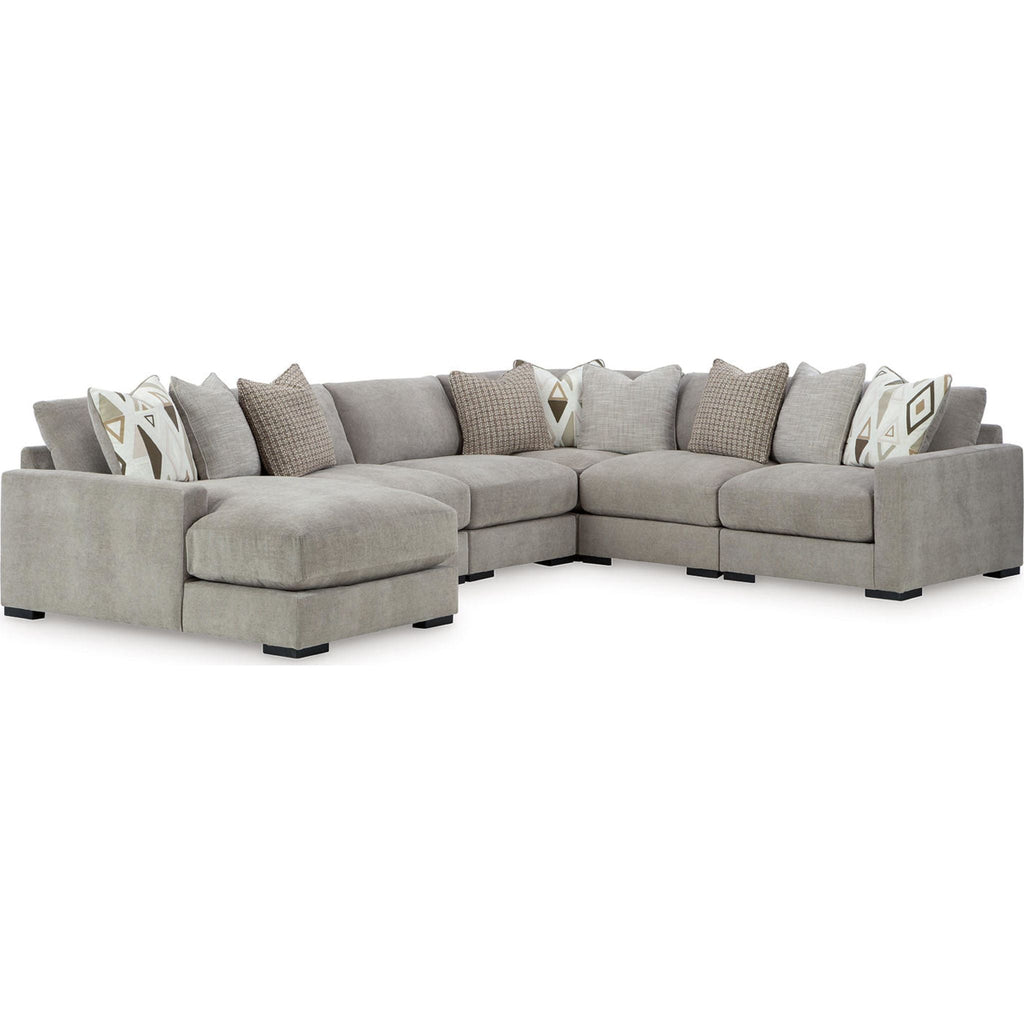 Aslan Court 6 Piece Sectional with Chaise - Flax
