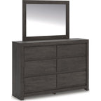 Fraluna Dresser and Mirror - Charcoal