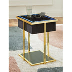 Rexwell Accent Table with Speaker - Black/Gold Finish