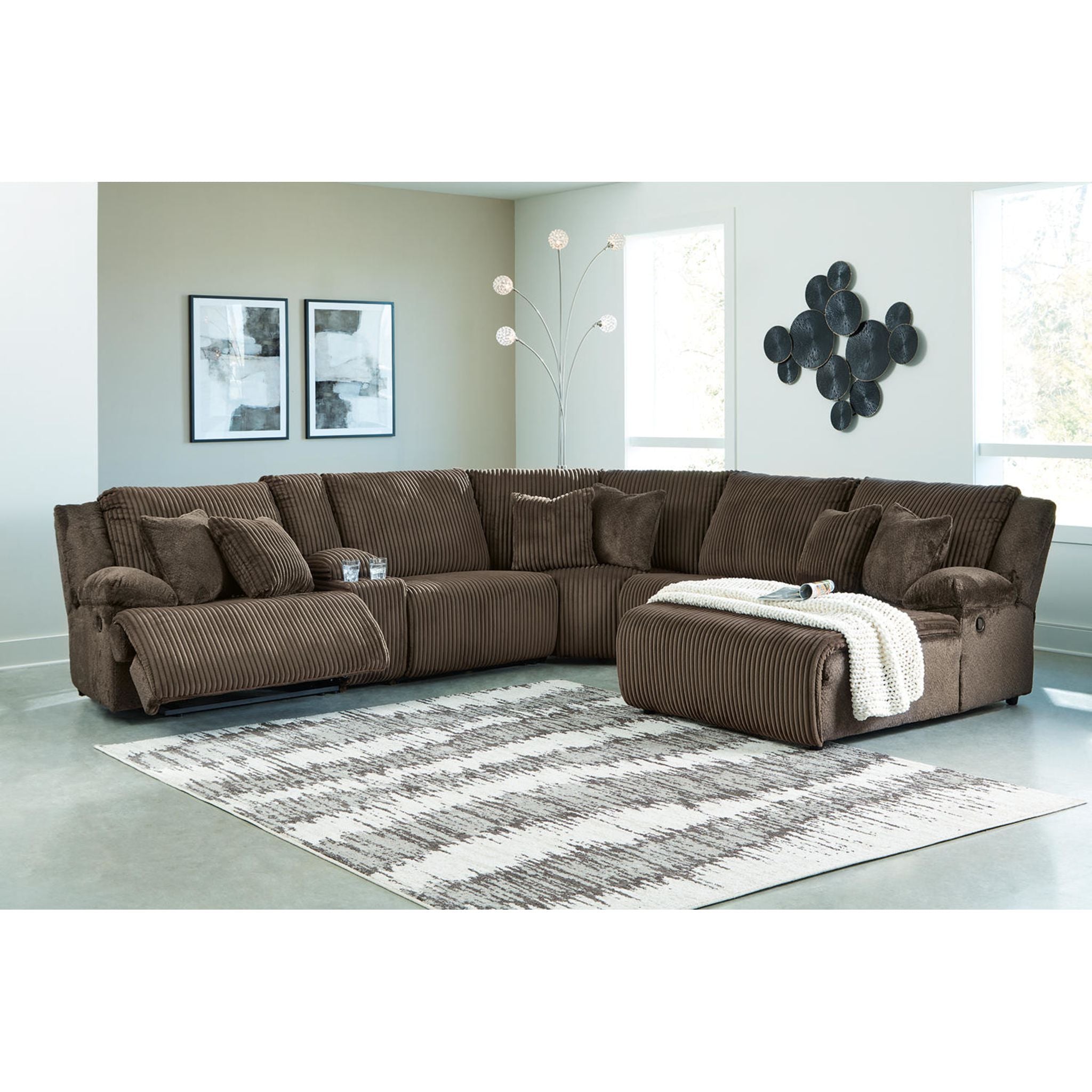 Top Tier 6 Piece Reclining Sectional with Chaise