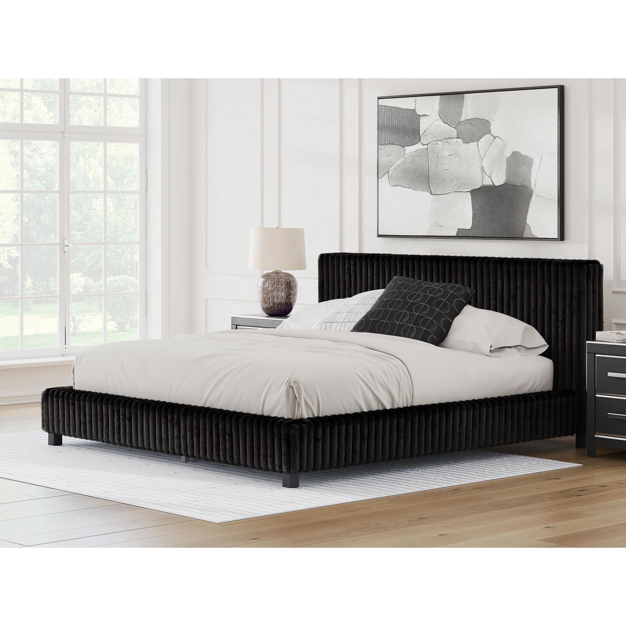 Zuraleus King Upholstered Bed - Black