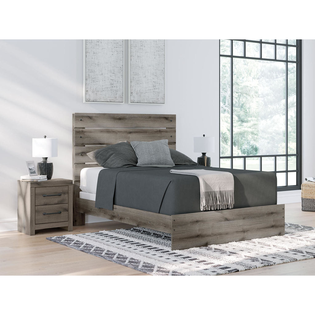 Graystorm Queen Panel Bed - Brown Gray