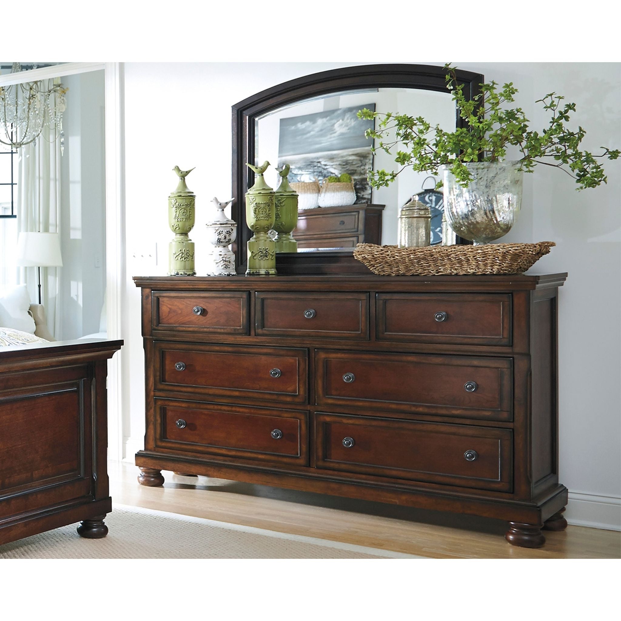 Porter Dresser and Mirror - Rustic Brown