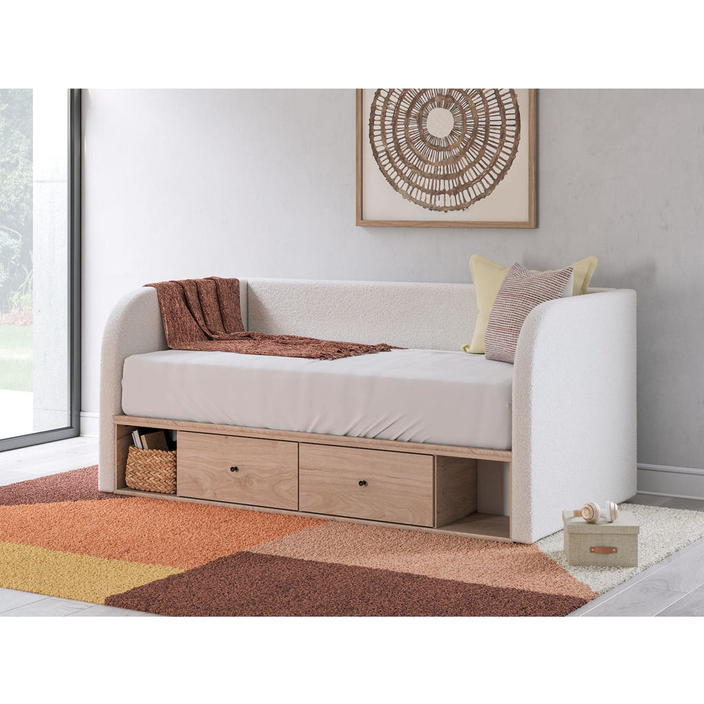 Arloster Daybed with Storage - Tan/White