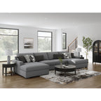 Bealton 4 Piece Sectional with Double Chaise - Salt and Pepper
