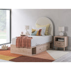 Arloster Platform Bed with 4 Drawer Storage - Tan/White
