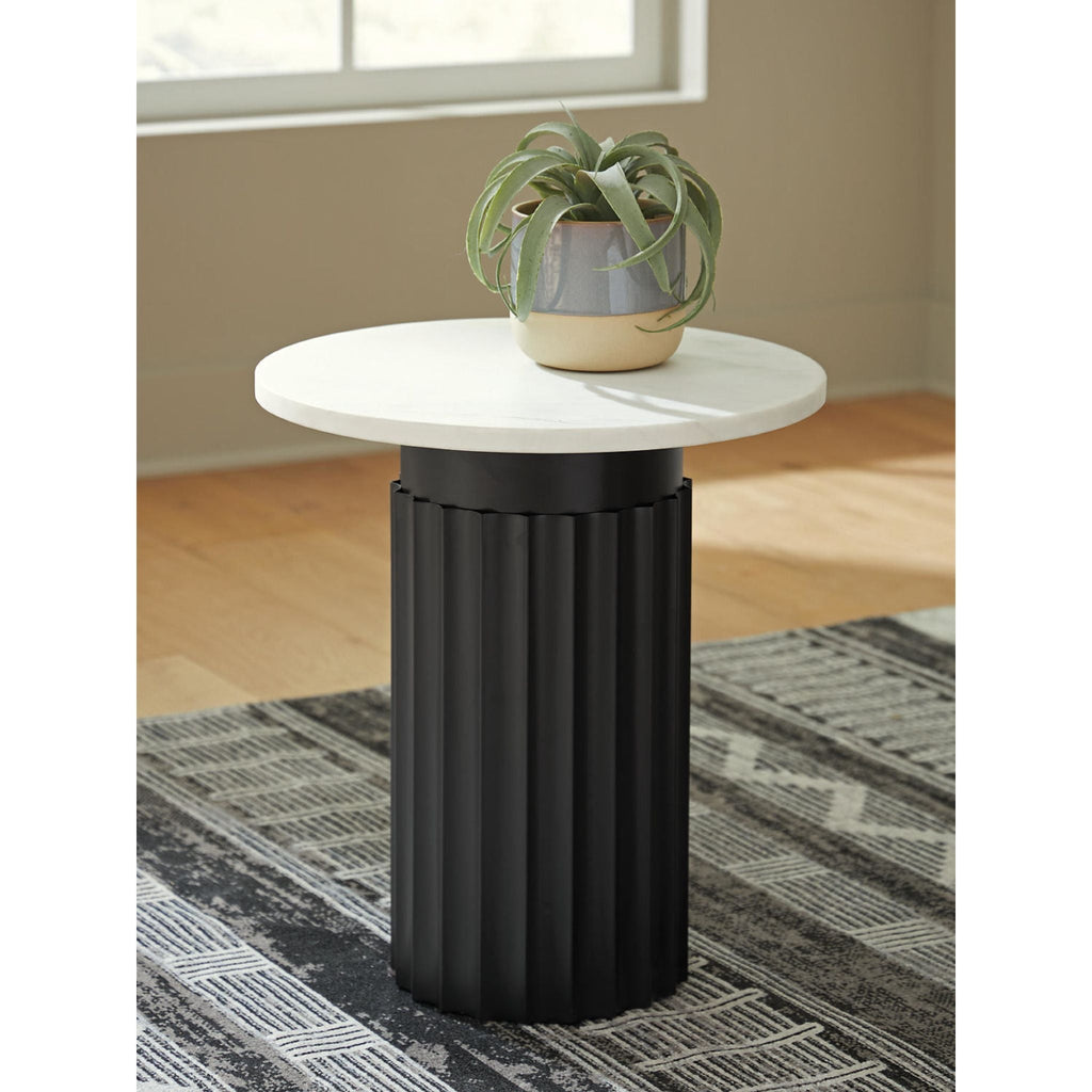 Wainstone Accent Table - Black/White