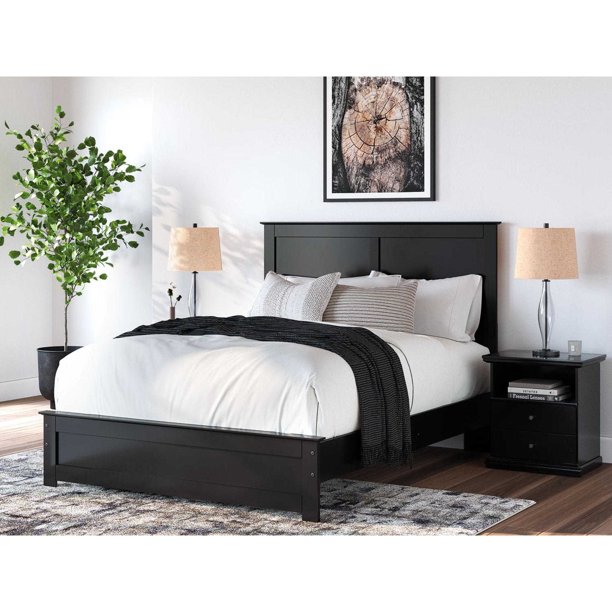 Maribel Panel Bed - Black