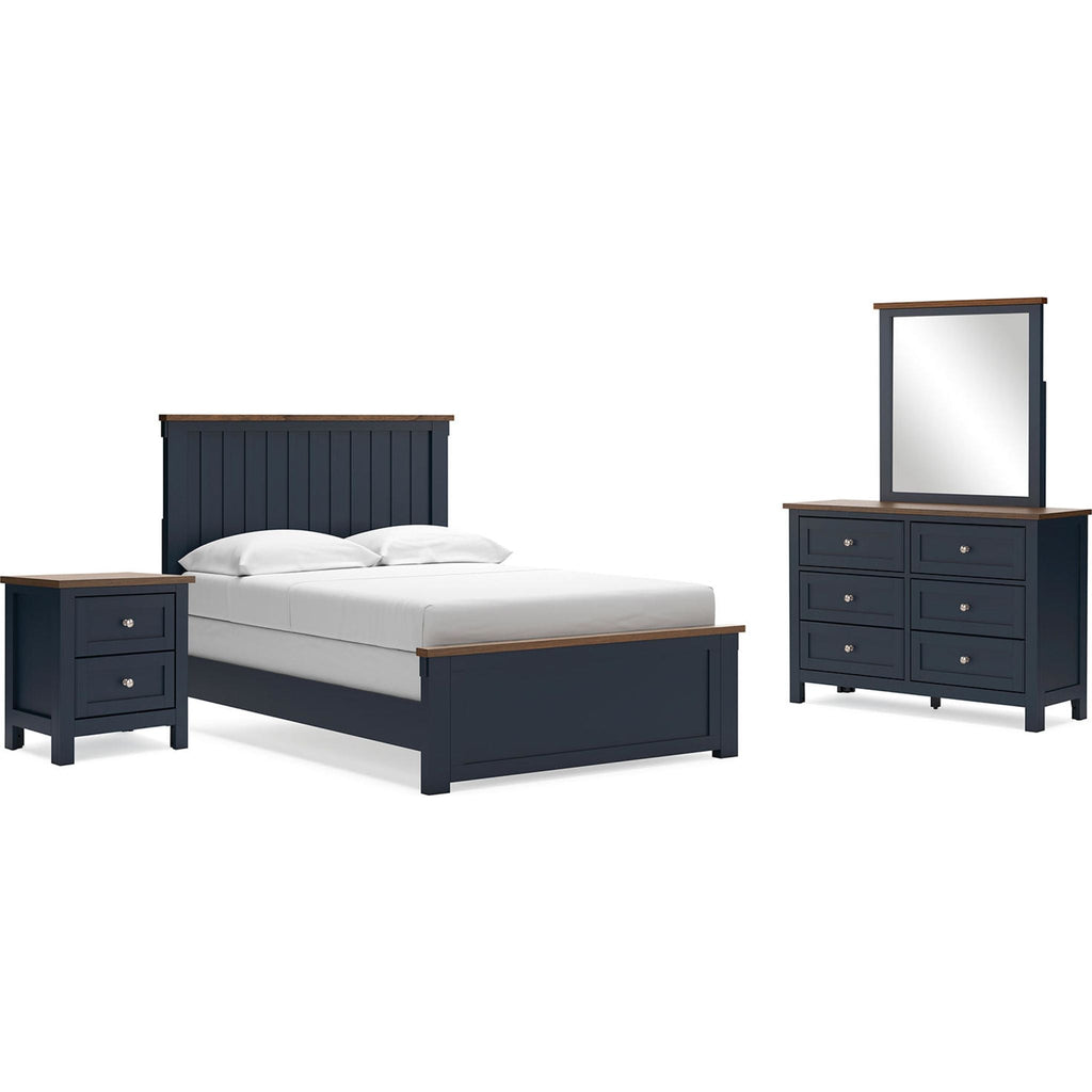 Landocken 6 Piece Panel Bedroom - Blue/Brown