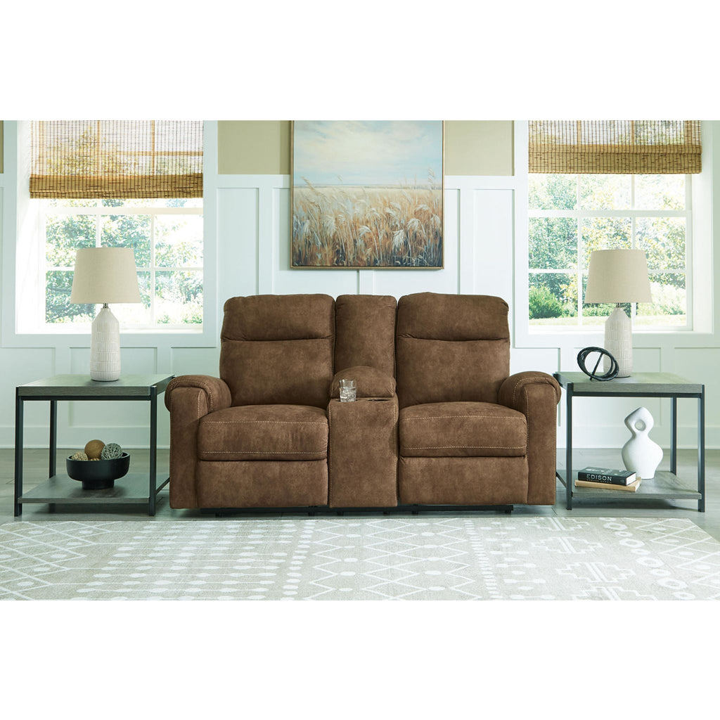 Edenwold Reclining Loveseat with Console - Brindle