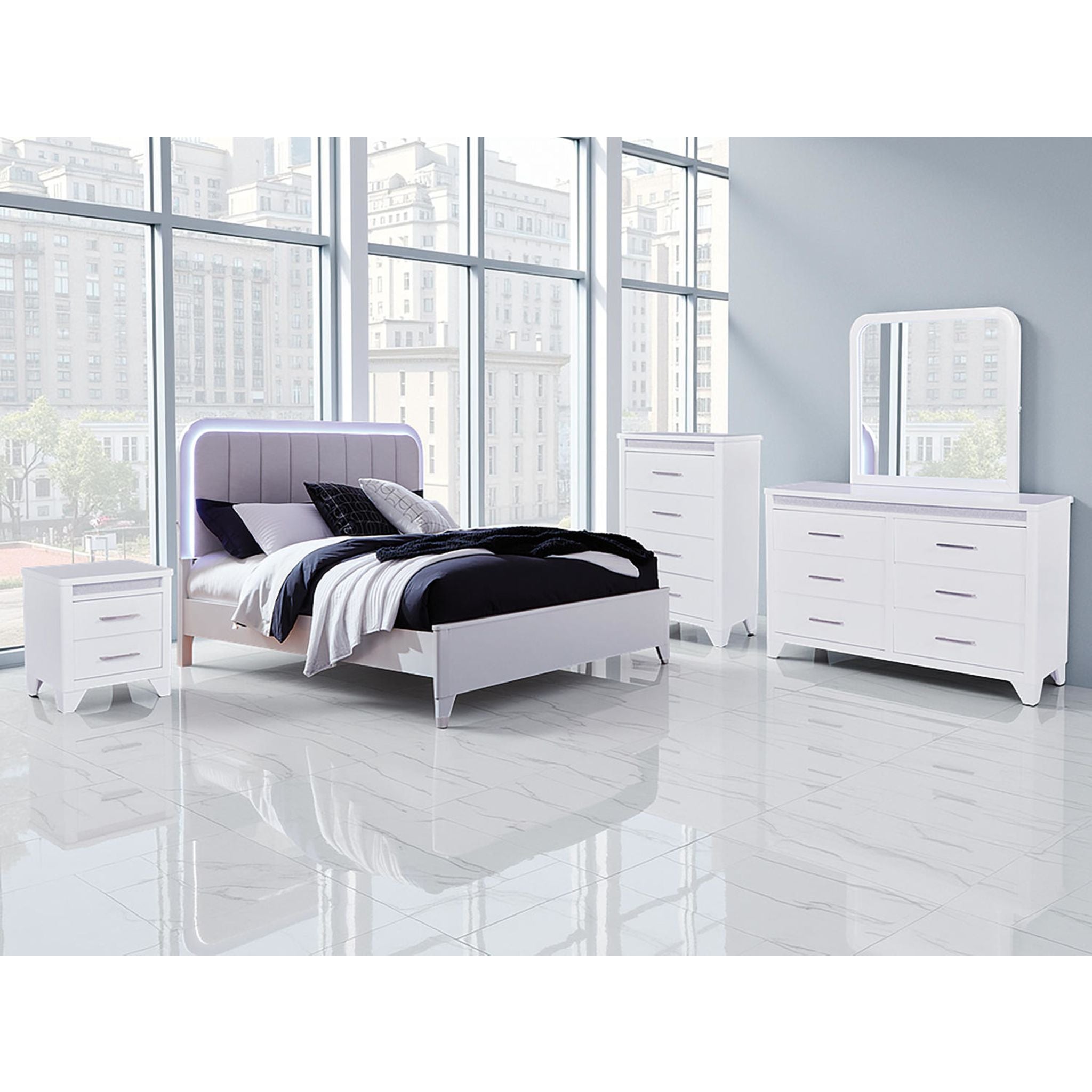 Jarlee Queen Panel Bed - White