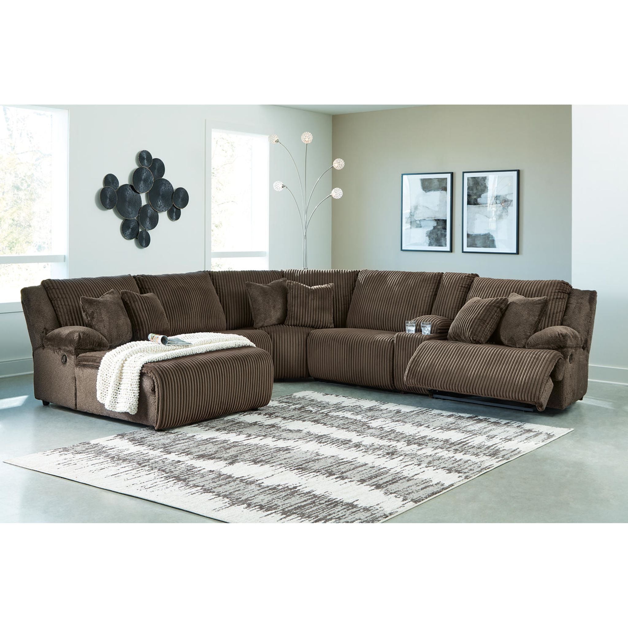 Top Tier 6 Piece Reclining Sectional with Chaise