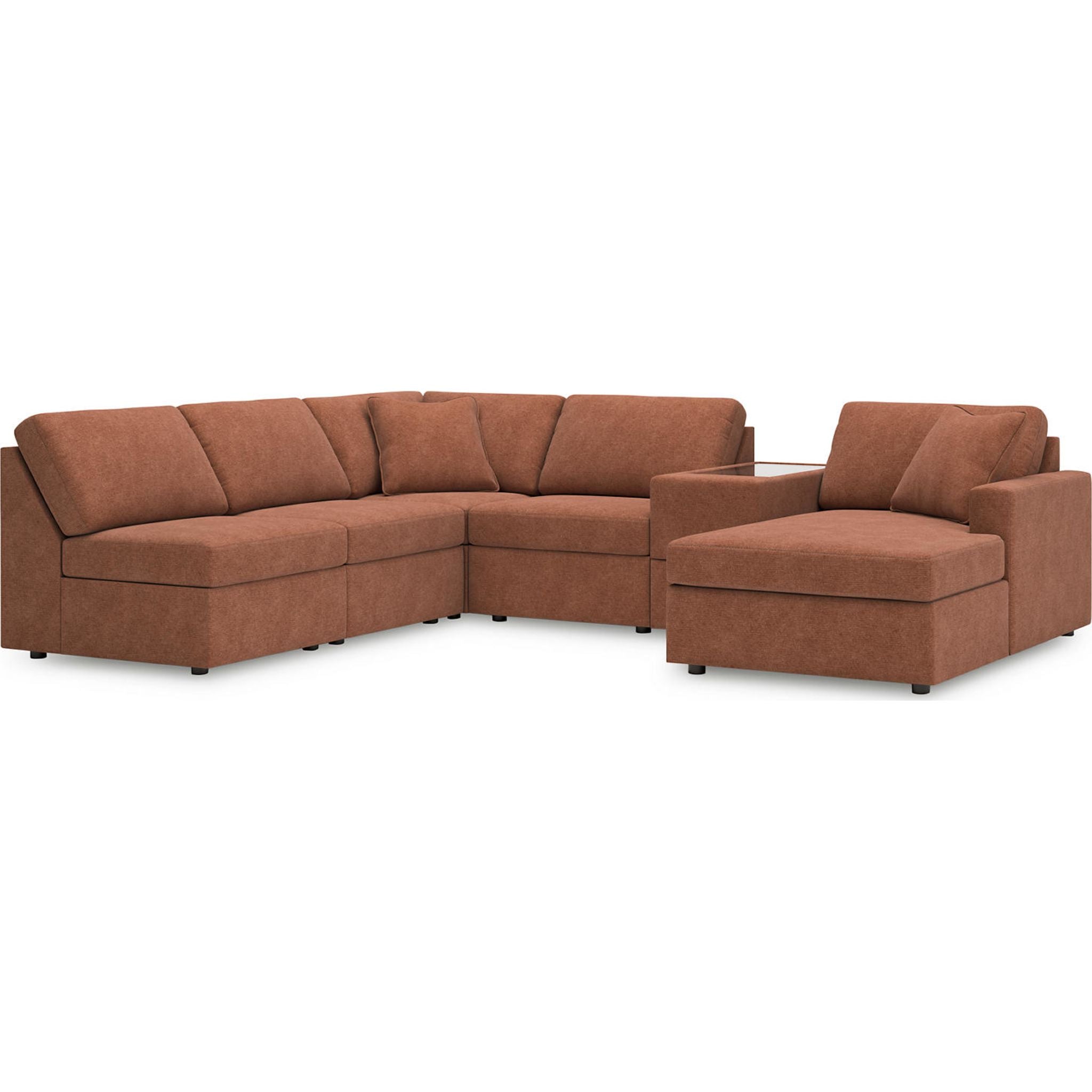 Modmax 6 Piece Modular Sectional with Chaise and Storage Console