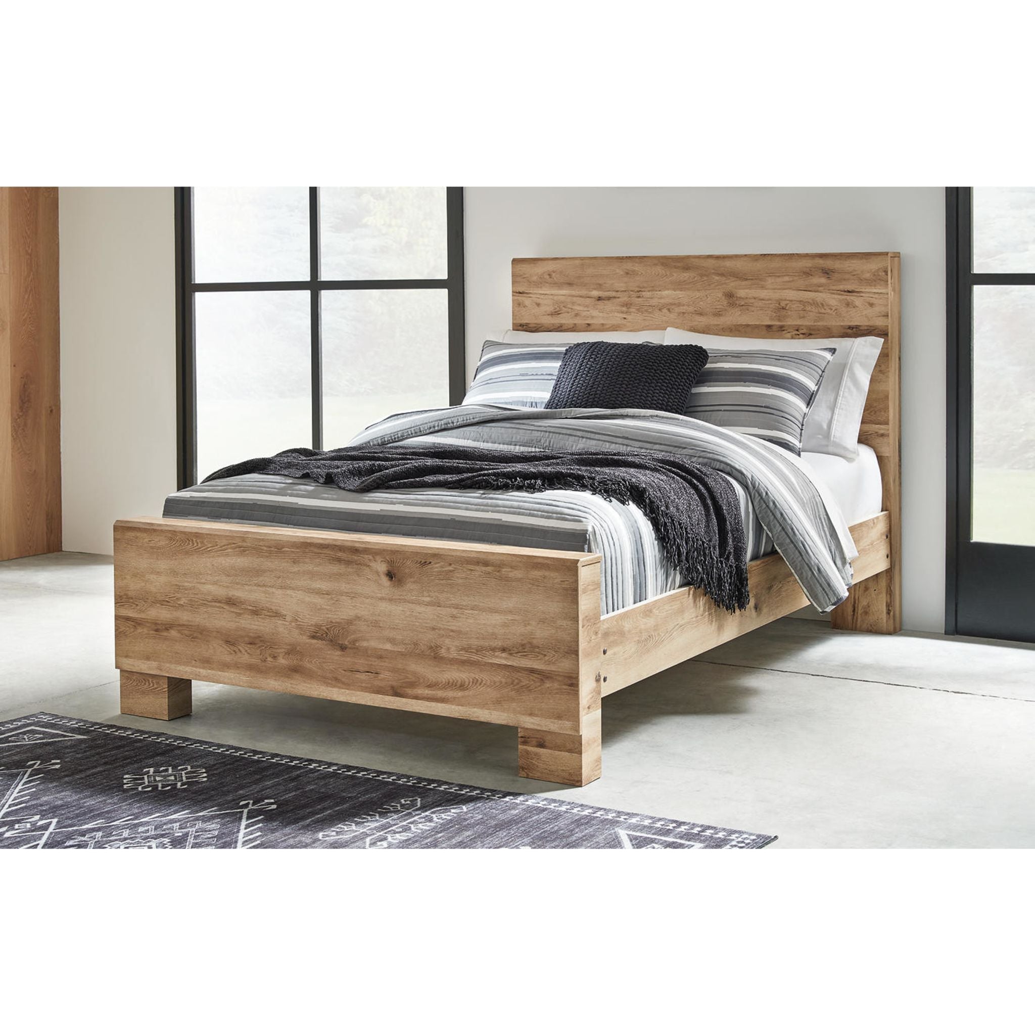 Hyanna Panel Bed - Tan Brown