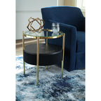 Nedman Accent Table with Speaker - Black/Gold Finish