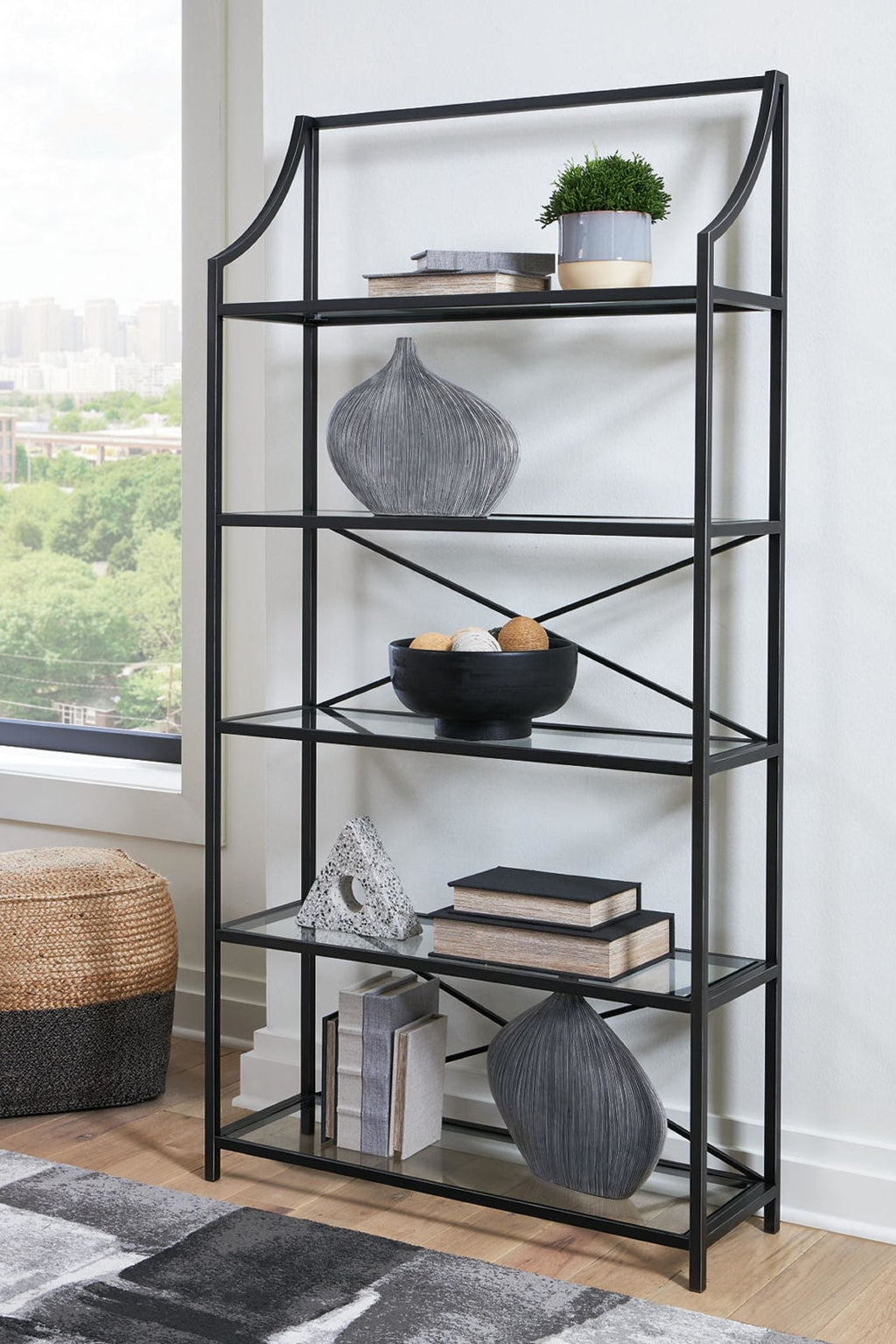 Dakerwell Bookcase - Antique Black
