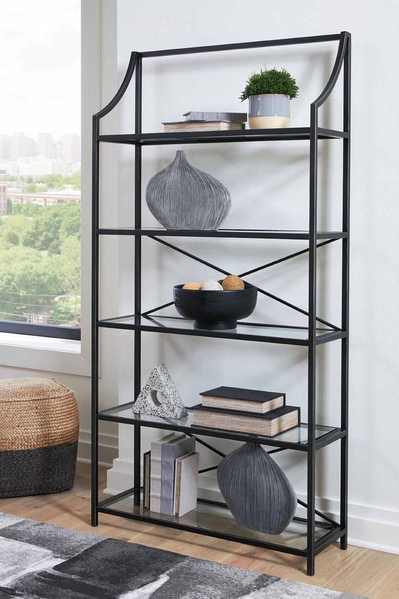 Dakerwell Bookcase - Antique Black