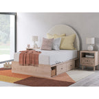 Arloster Platform Bed with 4 Drawer Storage - Tan/White