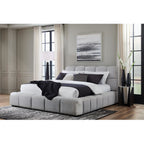 Grendusk Upholstered Bed - Light Gray