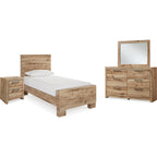 Hyanna 6 Piece Panel Bedroom - Tan Brown