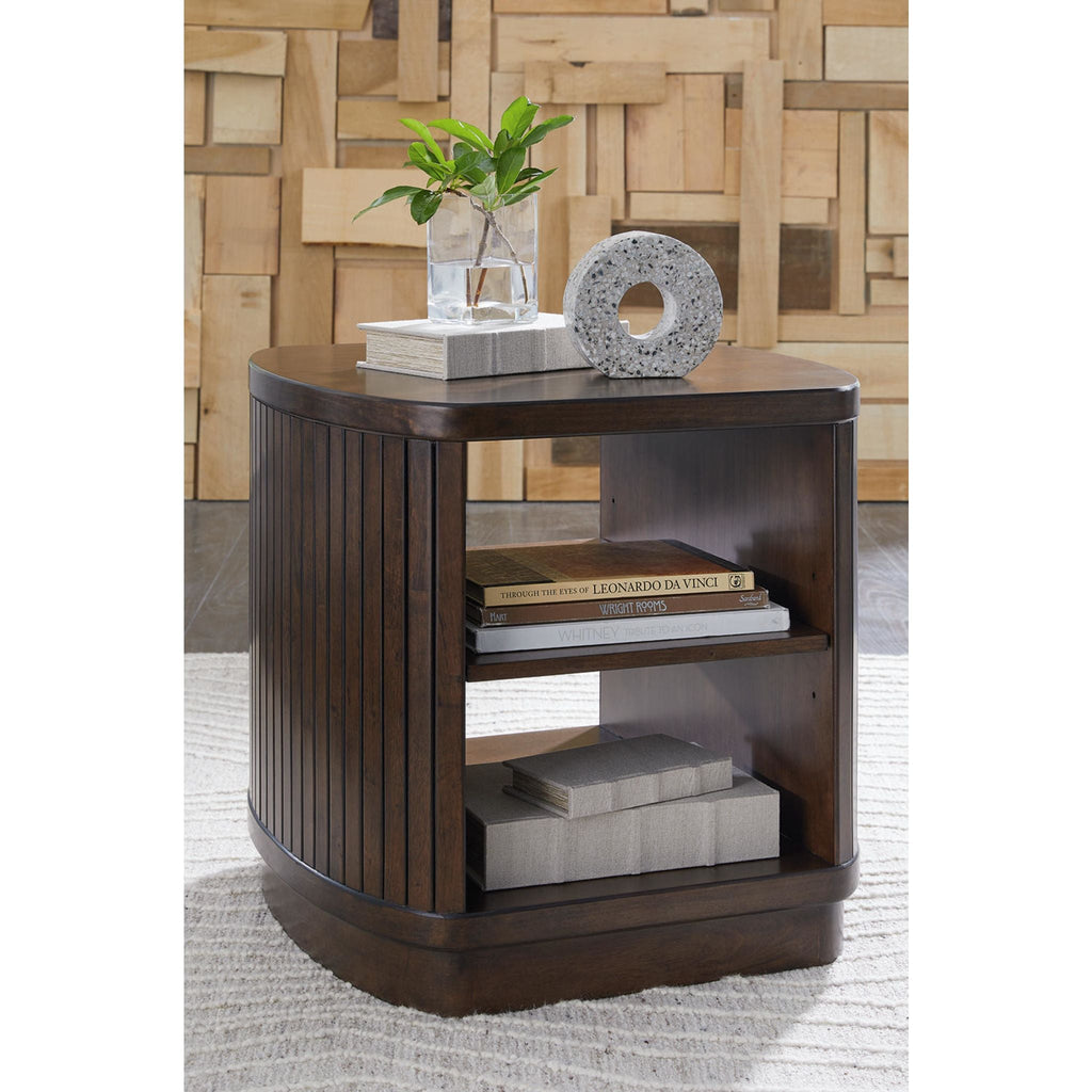 Korestone End Table - Dark Brown