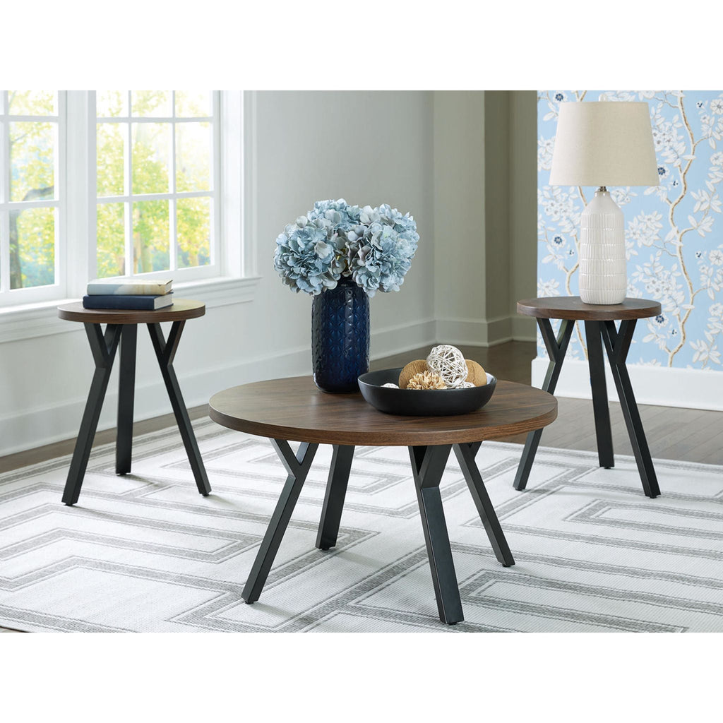 Elbrynn 3 Pack Tables - Brown/Black