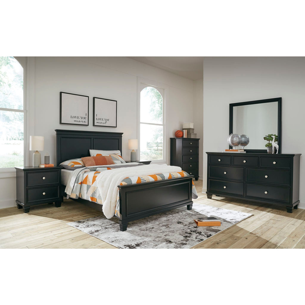 Lanolee 6 Piece Panel Bedroom - Black