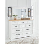 Ashbryn Dresser and Mirror - White/Natural