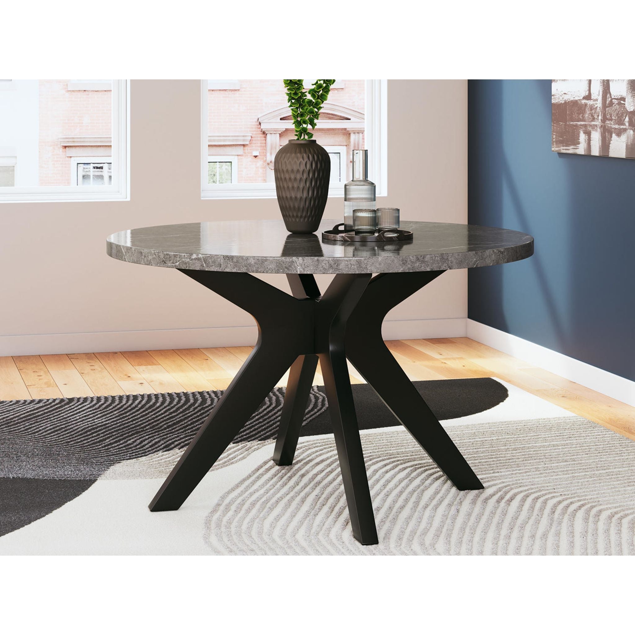 Glinari Dining Table - Taupe/Black - (D476-15)