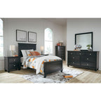 Lanolee 6 Piece Panel Bedroom - Black