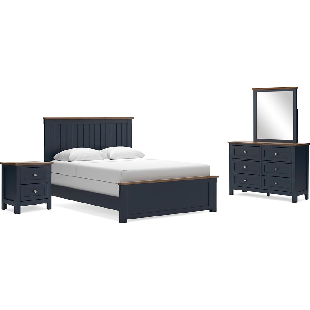 Landocken 6 Piece Queen Panel Bedroom - Blue/Brown