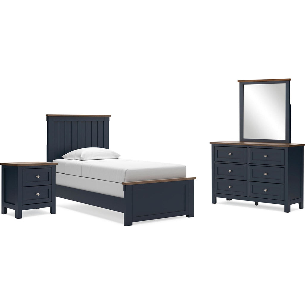 Landocken 6 Piece Panel Bedroom - Blue/Brown