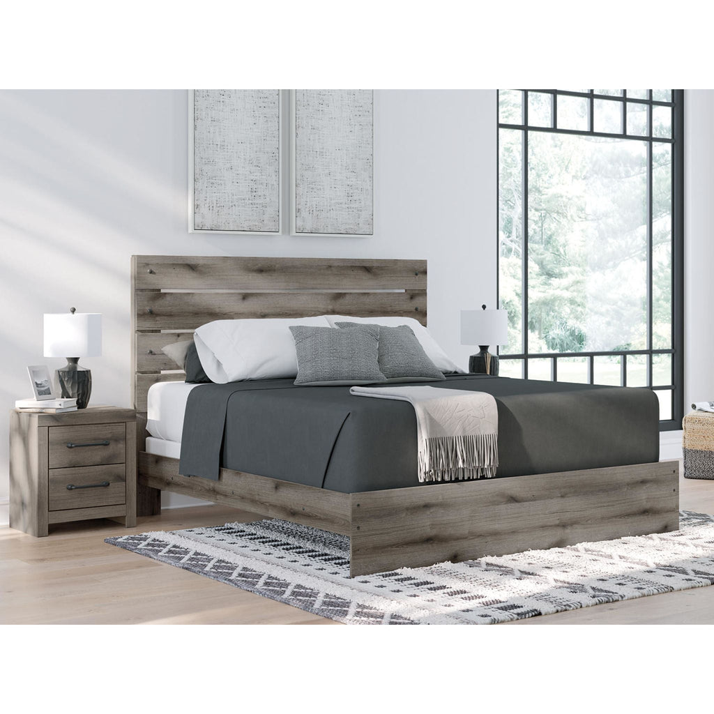 Graystorm King Panel Bed - Brown Gray