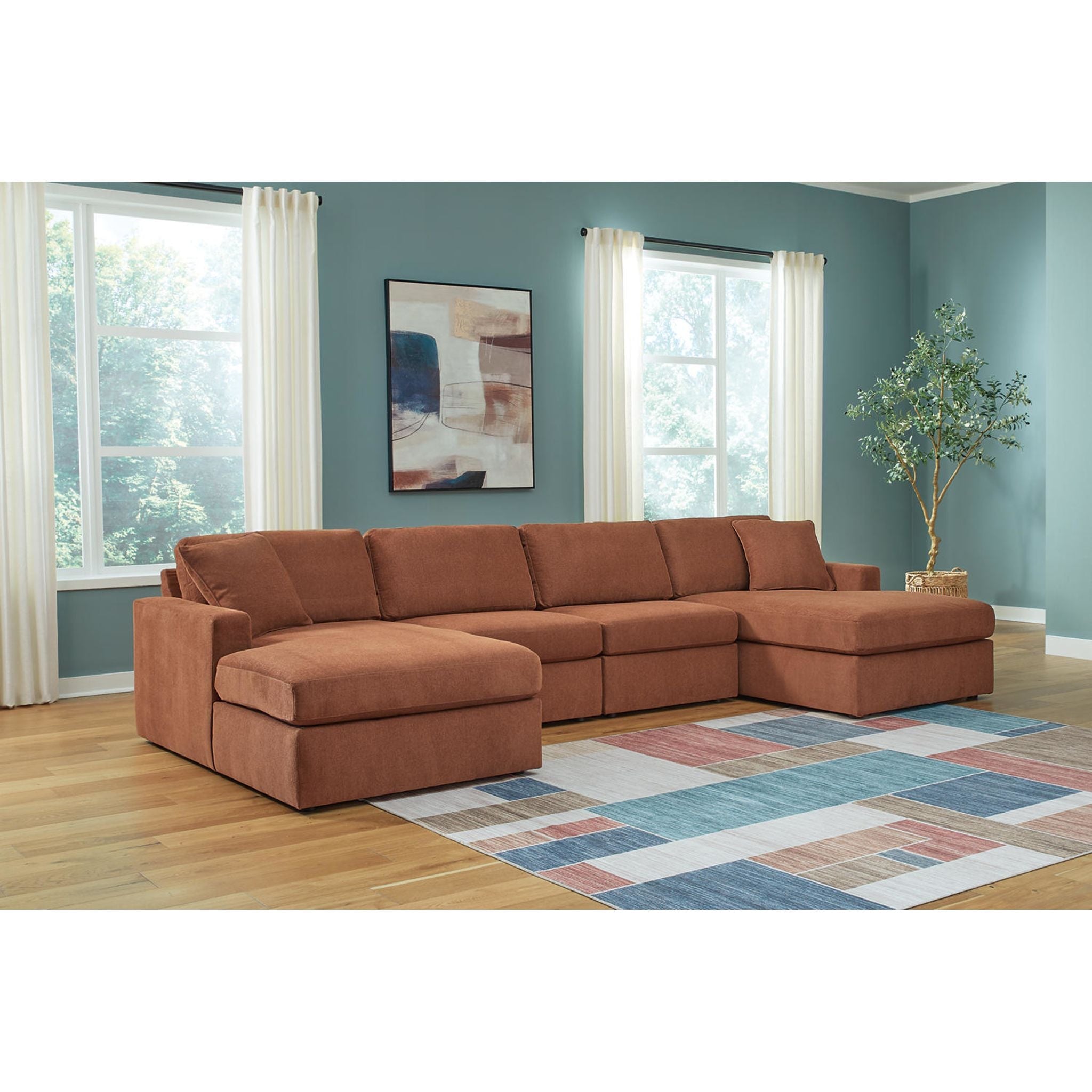 Modmax 4 Piece Modular Sectional with Double Chaise