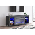 Cayberry TV Stand with Fireplace - Black
