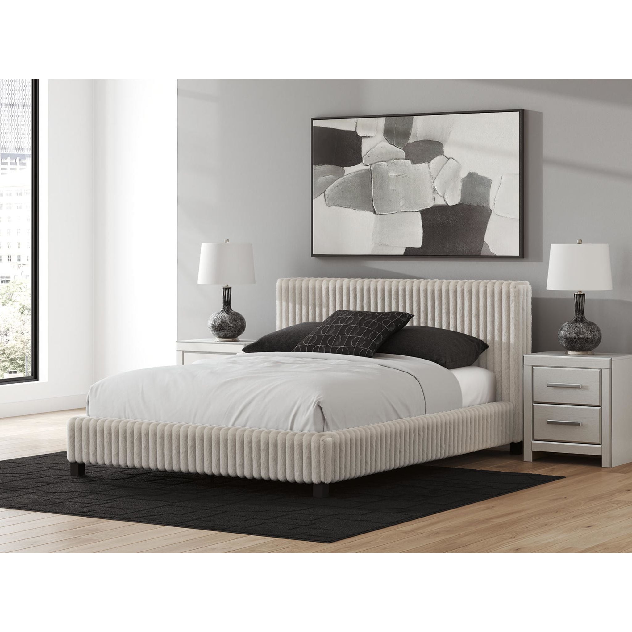 Zuraleus Queen Upholstered Bed - White