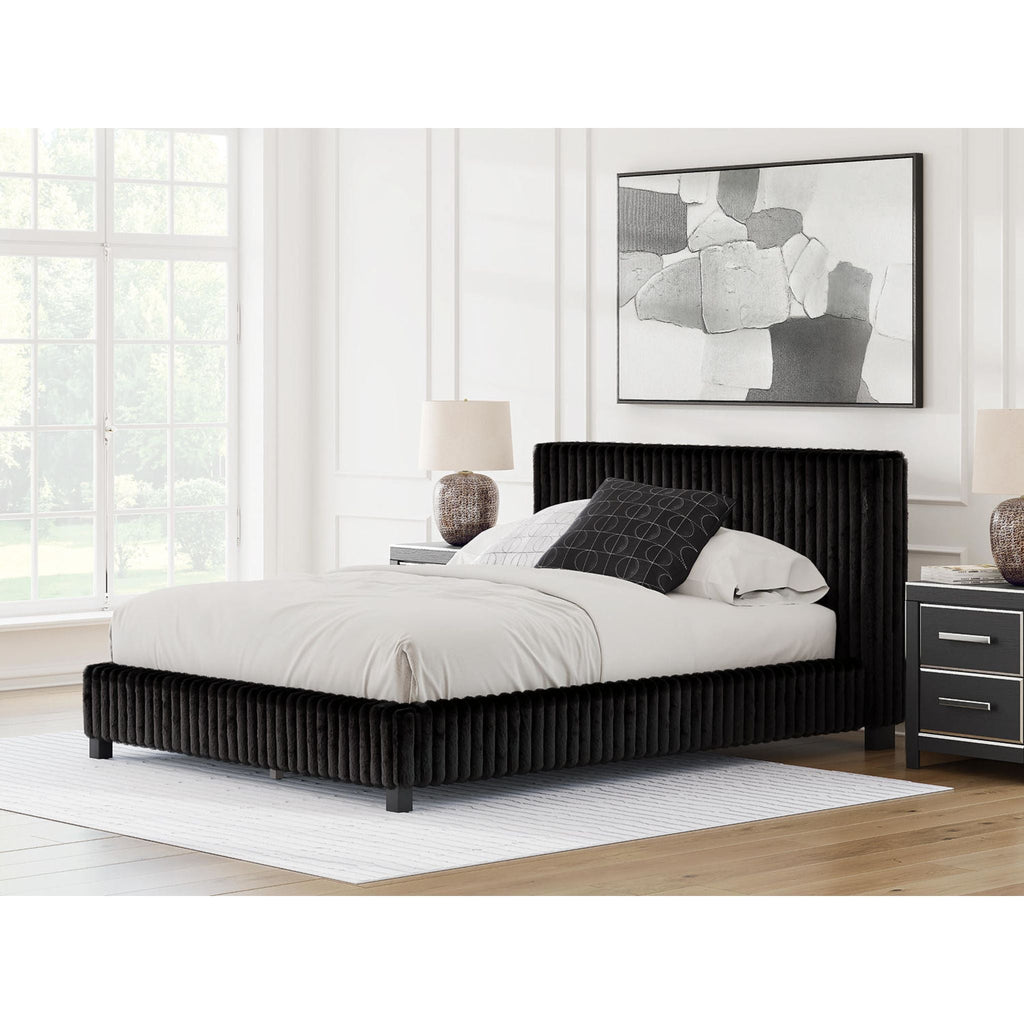 Zuraleus Queen Upholstered Bed - Black
