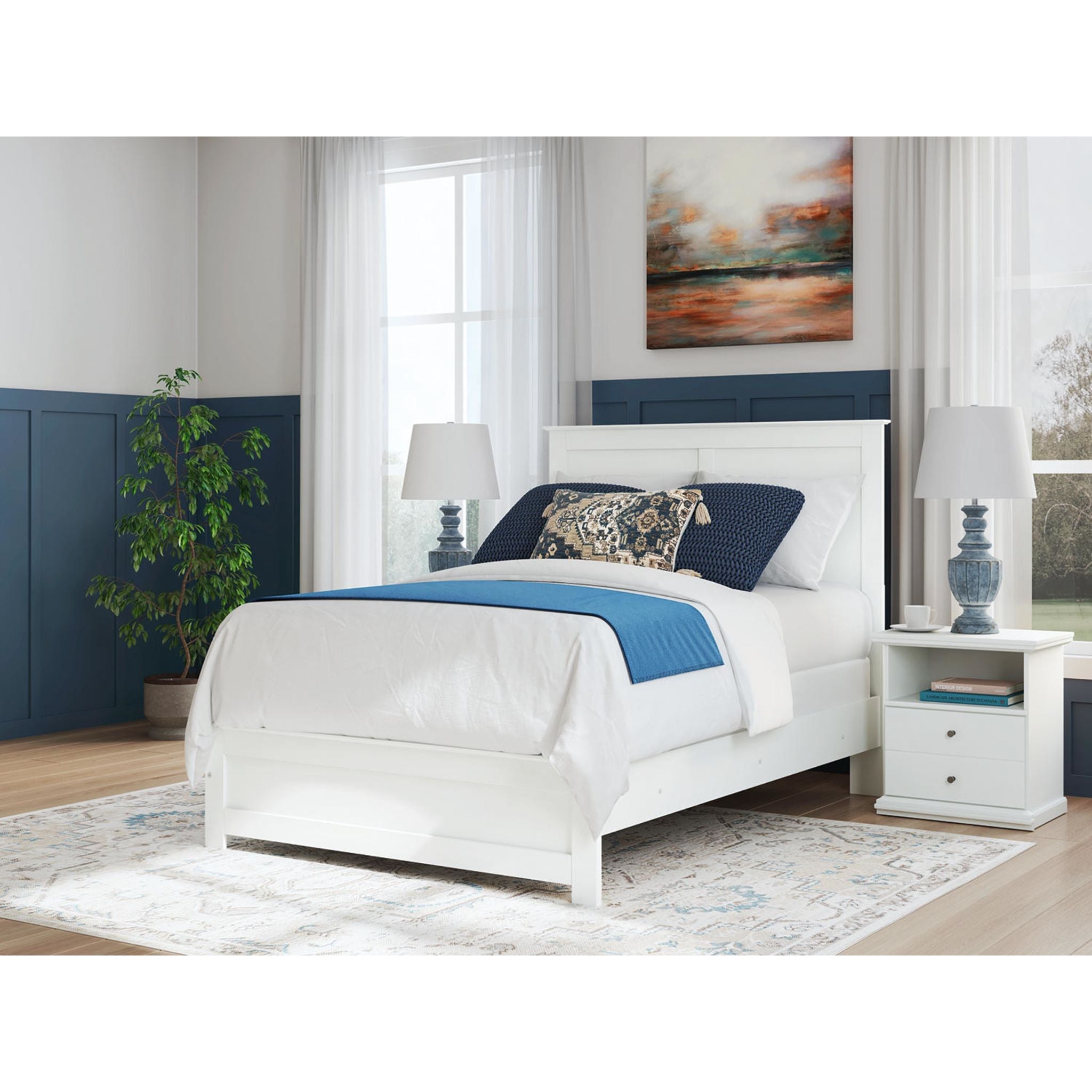Bostwick Shoals Panel Bed - White