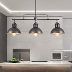 3-Light Industrial Farmhouse Dome Pendant Metal Linear Kitchen Island Pendant Light Oil Rubbed Bronze Finish