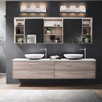 C Cattleya Stainless Steel 3000K Integrated LED Vanity Light with Art Glass Shades - Chrome