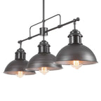 3-Light Industrial Farmhouse Dome Pendant Metal Linear Kitchen Island Pendant Light Oil Rubbed Bronze Finish