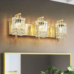 3-Light Modern Glam Bathroom Vanity Lights Crystal Wall Sconce Light for Mirror