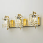 3-Light Modern Glam Bathroom Vanity Lights Crystal Wall Sconce Light for Mirror