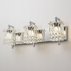3-Light Modern Glam Bathroom Vanity Lights Crystal Wall Sconce Light for Mirror
