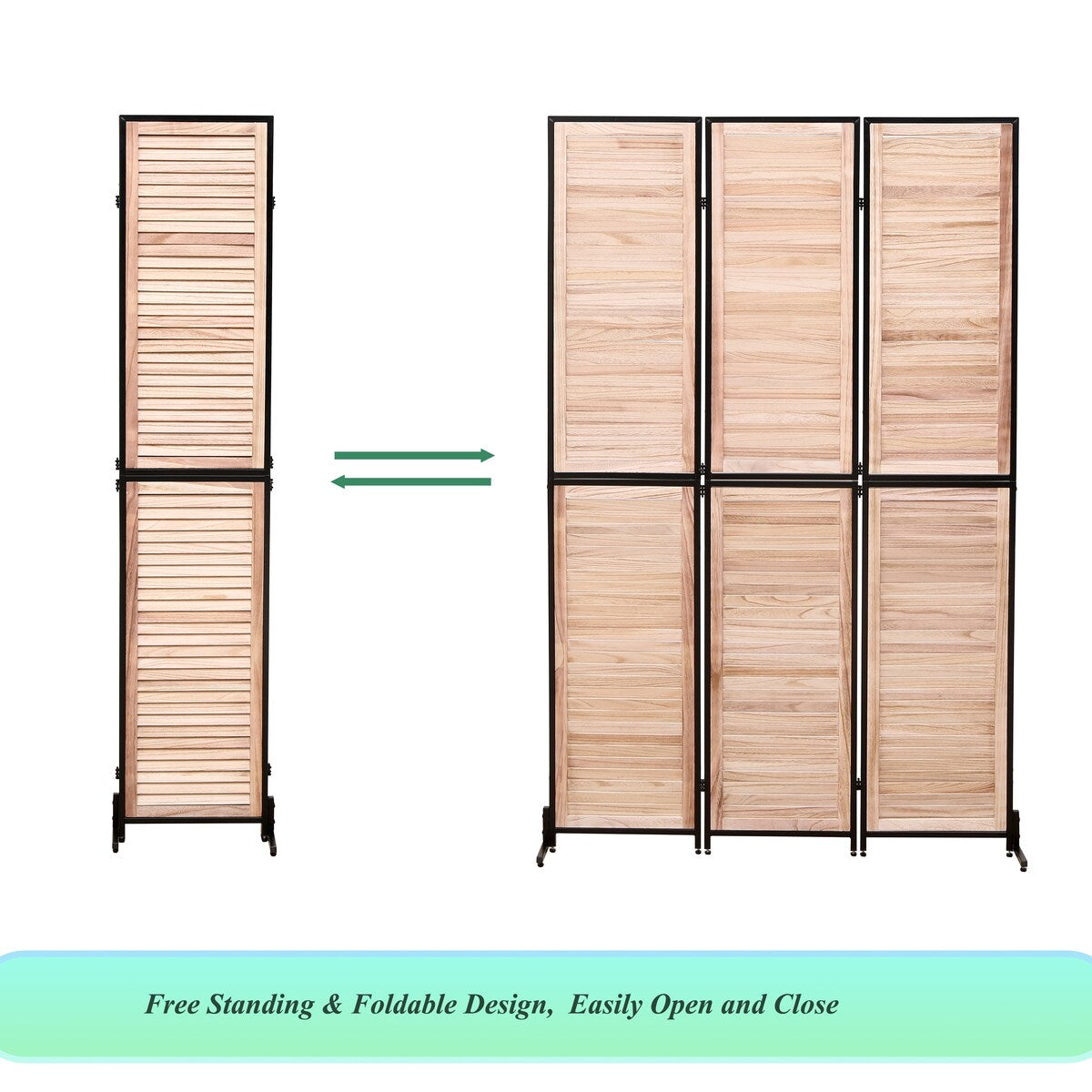 3 Panel Room Dividers and Folding Privacy Screen Natural Wooden Room Partitions 6ft Wall Divider for Room Separation