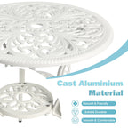 3-Piece Aluminum Outdoor Patio Butterfly Table and Chairs with Umbrella Hole