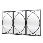 3-Piece Black Metal Rectangular Wall Mirror Set - 31.9 H x 15.75 W x 0.75 D